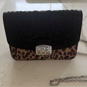 Brighton Black and Animal Print Clutch